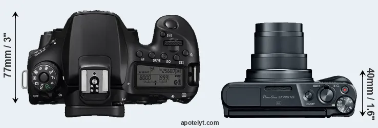 Compare 90D versus SX740 top