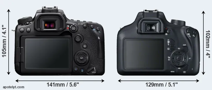 Comparison 90D or T100 rear