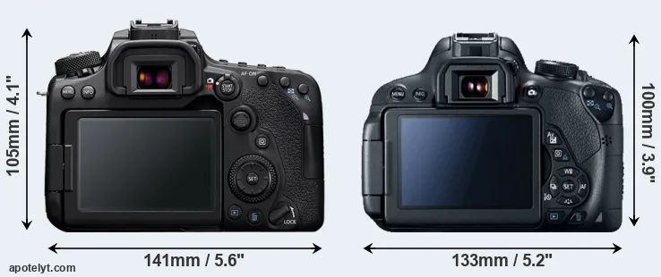 Comparison 90D or T5i rear