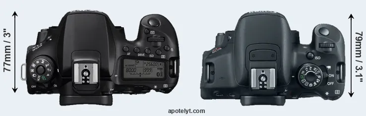 Compare 90D versus T5i top