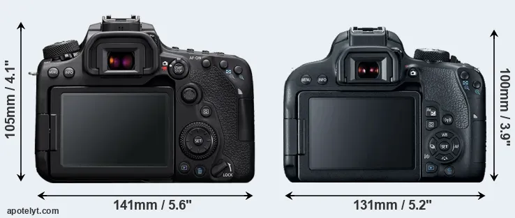 Comparison 90D or T7i rear