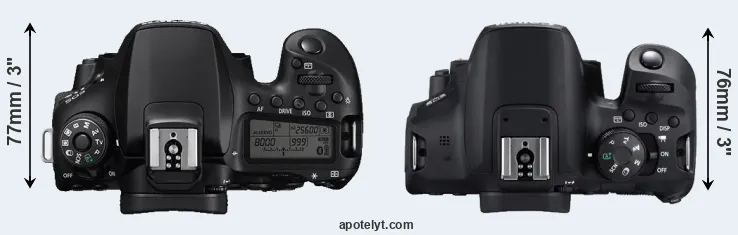 Compare 90D versus T8i top