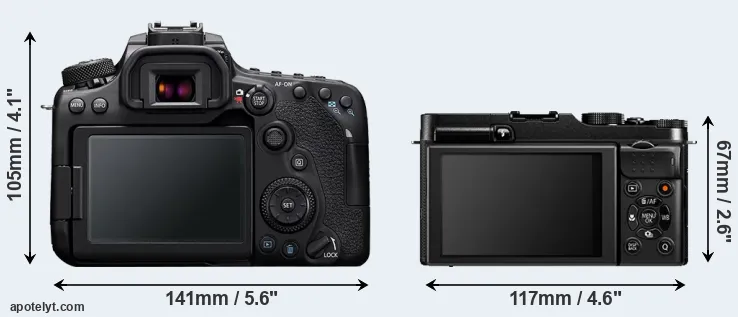 Comparison 90D or X-A1 rear