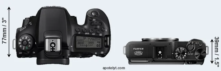 Compare 90D versus X-A1 top