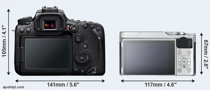 Comparison 90D or X-A10 rear