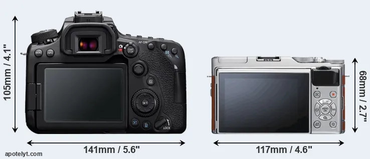 Comparison 90D or X-A5 rear