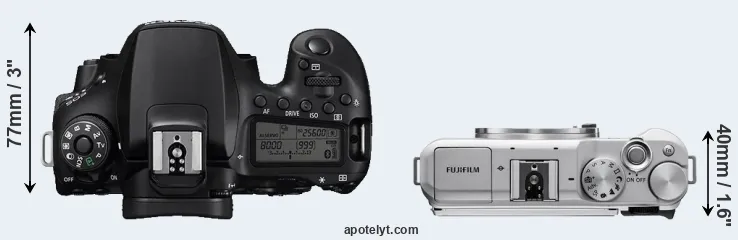 Compare 90D versus X-A5 top