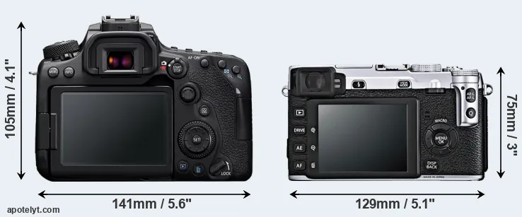 Comparison 90D or X-E1 rear