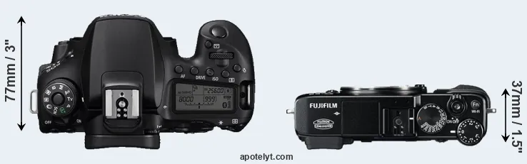 Compare 90D versus X-E2 top