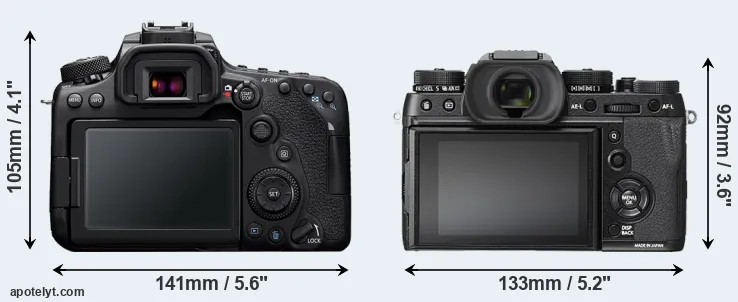 Comparison 90D or X-T2 rear