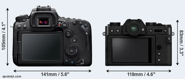 Comparison 90D or X-T30 II rear