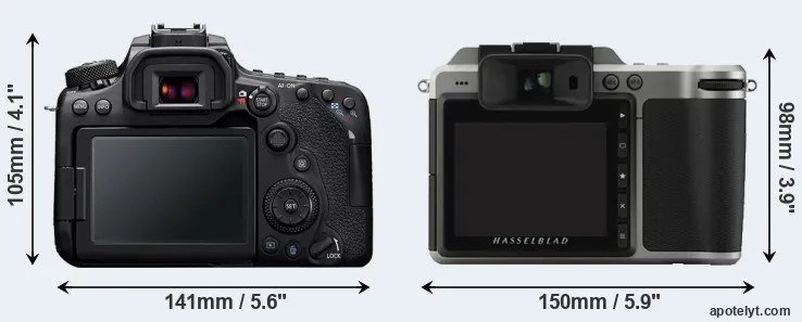 Comparison 90D or X1D rear