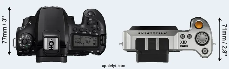 Compare 90D versus X1D top