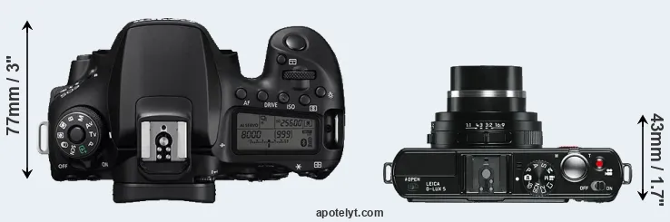 Compare 90D versus D-LUX 5 top