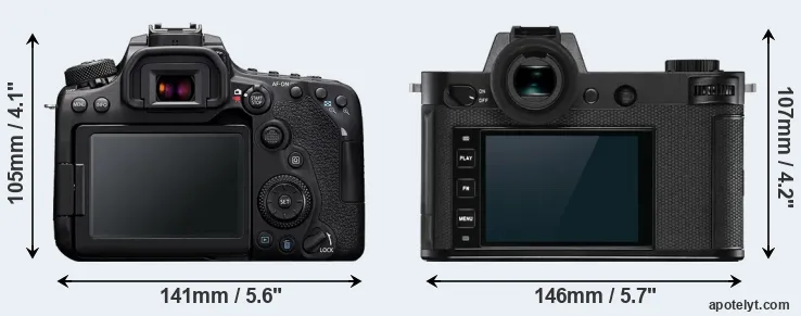 Comparison 90D or Leica SL2-S rear