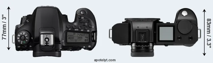 Compare 90D versus Leica SL2-S top