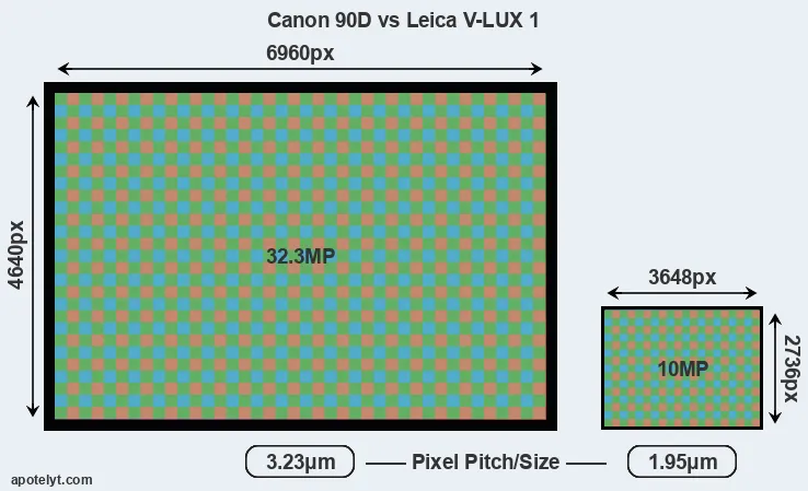 90D versus V-LUX 1 MP