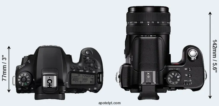 Compare 90D versus V-LUX 1 top