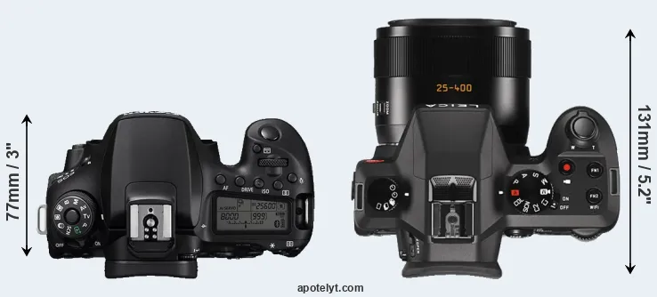 Compare 90D versus V-LUX Typ 114 top