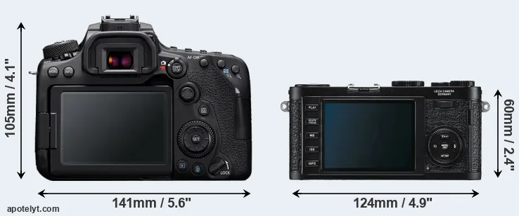 Comparison 90D or X1 rear