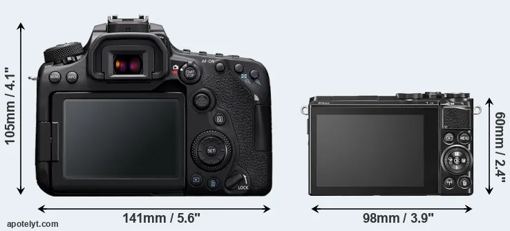 Comparison 90D or J5 rear