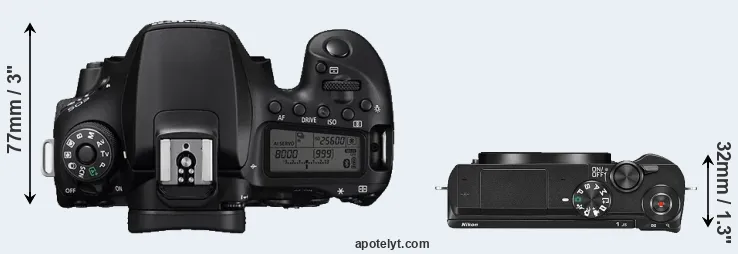 Compare 90D versus J5 top