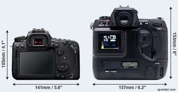 Comparison 90D or D1X rear