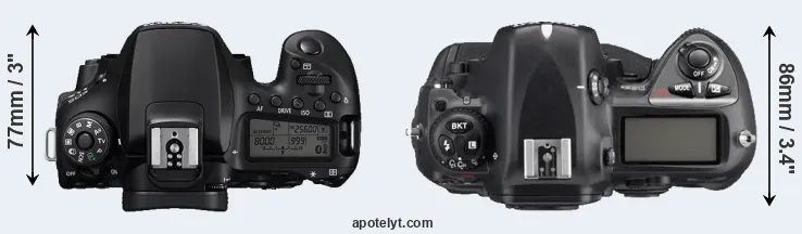 Compare 90D versus D2Xs top