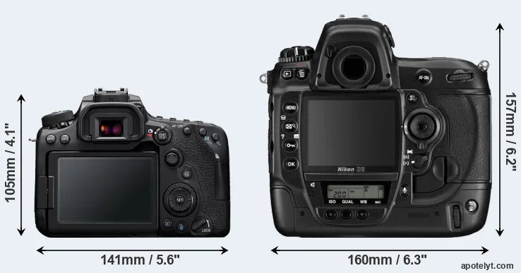 Comparison 90D or D3 rear