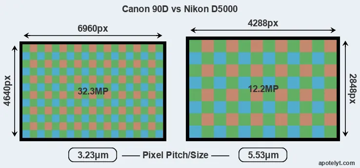90D versus D5000 MP