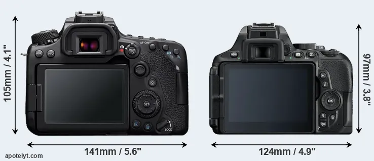 Comparison 90D or D5600 rear