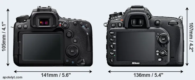 Comparison 90D or D7100 rear