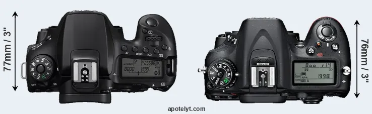Compare 90D versus D7100 top