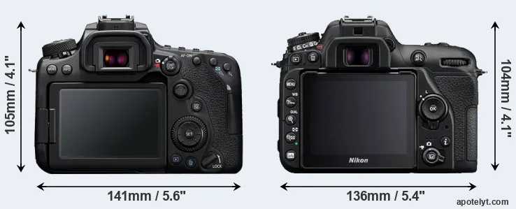 Comparison 90D or D7500 rear
