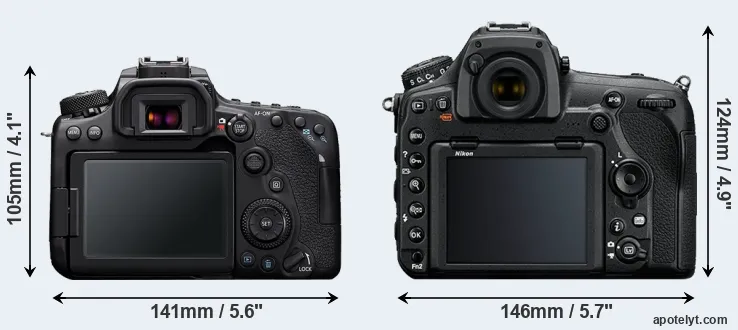 Comparison 90D or D850 rear