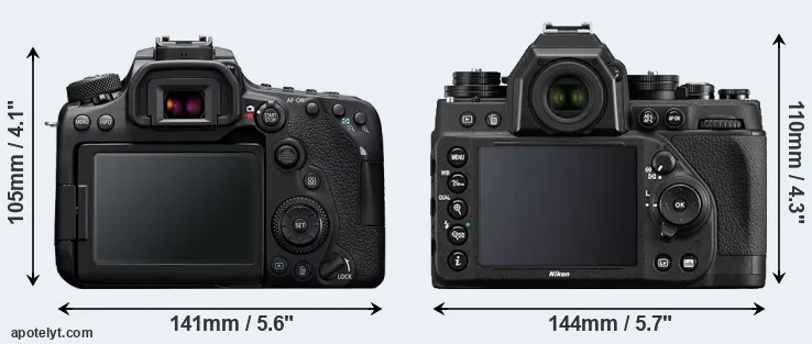 Comparison 90D or Df rear
