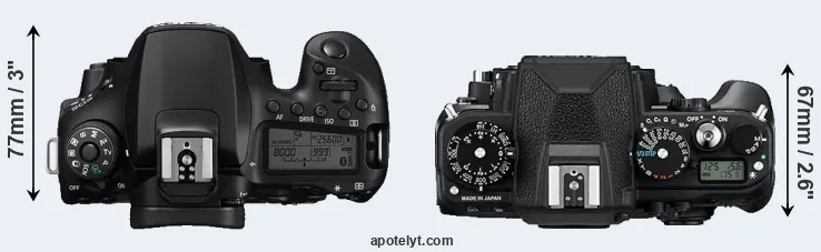 Compare 90D versus Df top