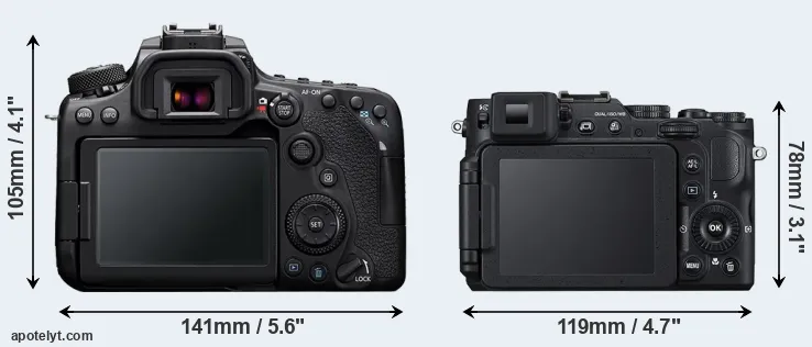 Comparison 90D or P7800 rear