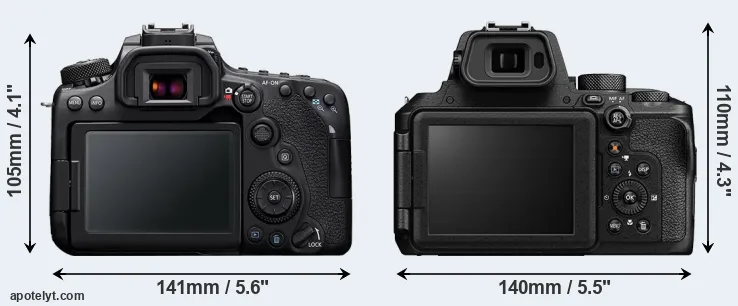 Comparison 90D or P950 rear