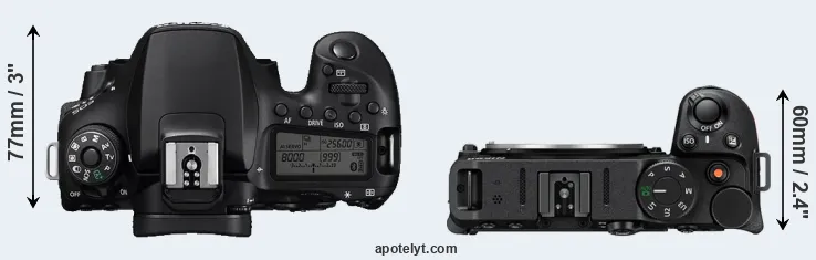 Compare 90D versus Z30 top