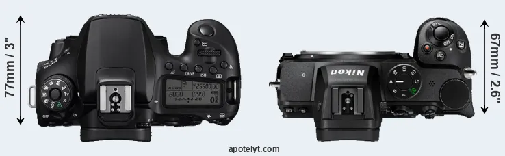 Compare 90D versus Z5 top
