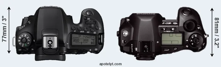 Compare 90D versus E-1 top