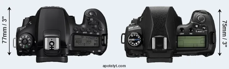 Compare 90D versus E-30 top