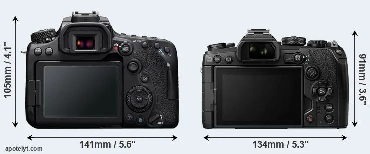 Comparison 90D or E-M1 III rear