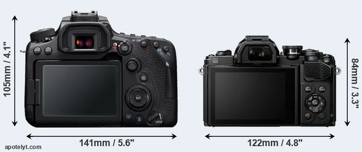 Comparison 90D or E-M10 III rear