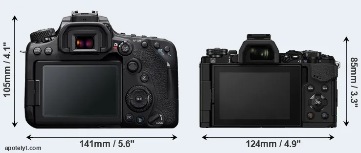 Comparison 90D or E-M5 II rear