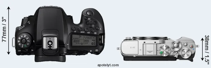 Compare 90D versus E-P7 top