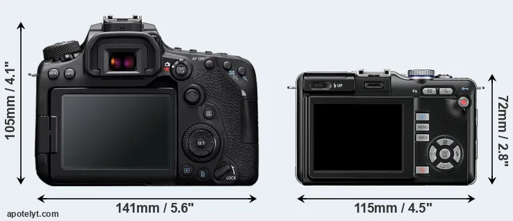 Comparison 90D or E-PL1 rear