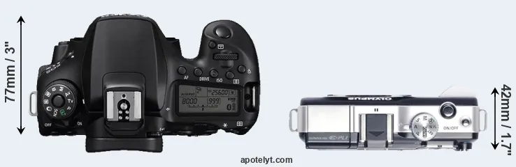 Compare 90D versus E-PL1 top