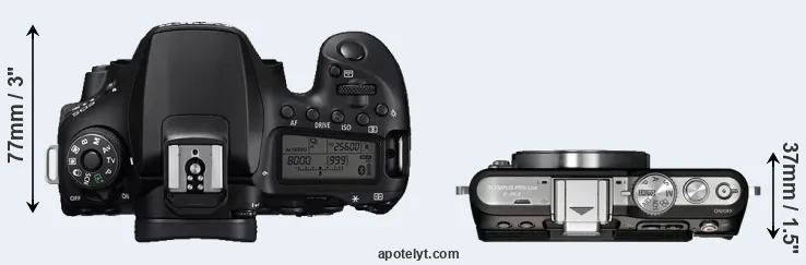 Compare 90D versus E-PL3 top